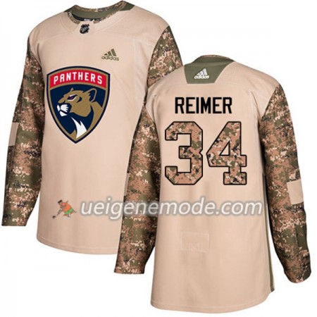 Herren Eishockey Florida Panthers Trikot James Reimer 34 Adidas 2017-2018 Camo Veterans Day Practice Authentic